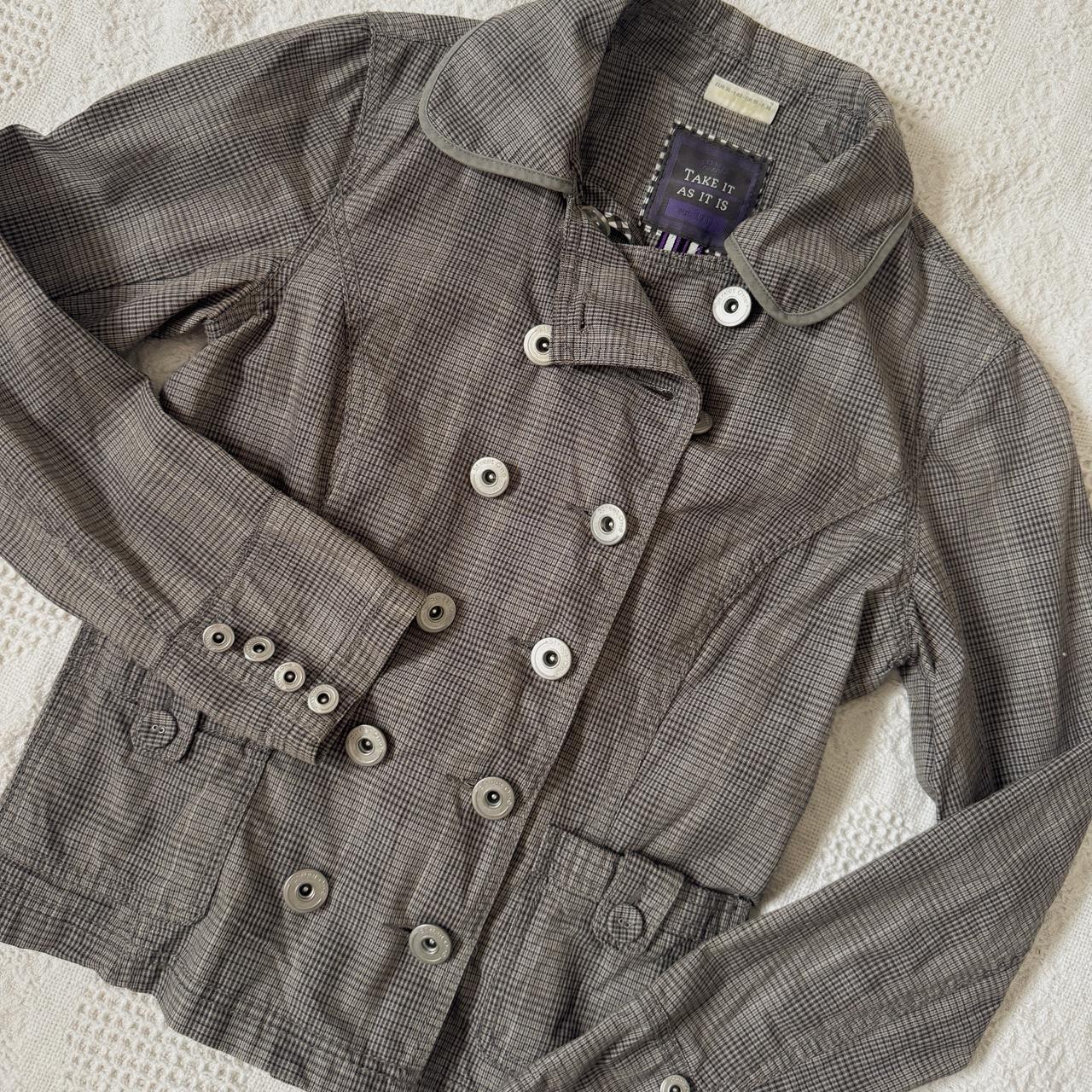 Grey y2k plaid vintage jacket (S)