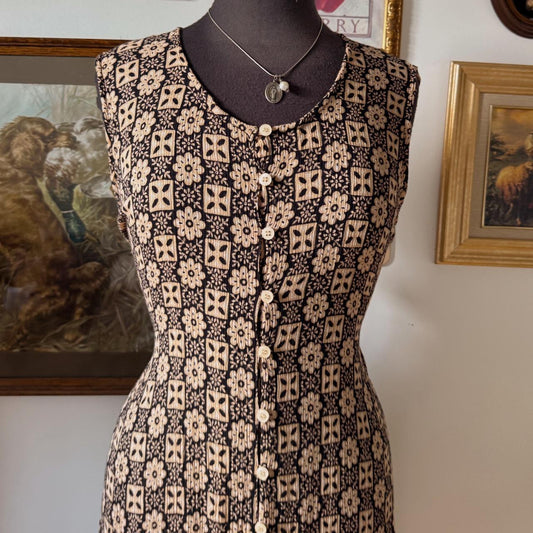 90s boho cafe maxi dress (M)