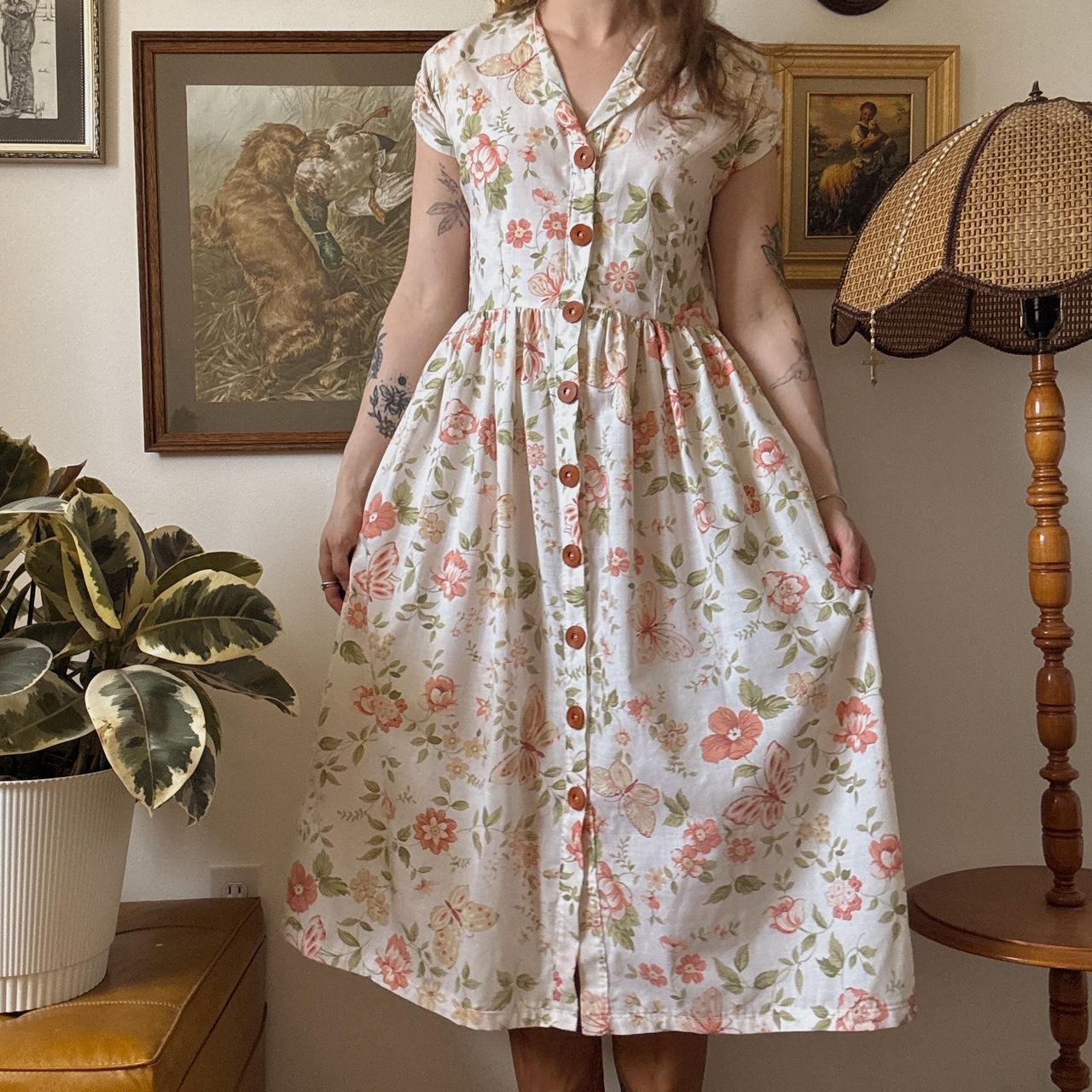 1990s butterfly maxi dress (M)