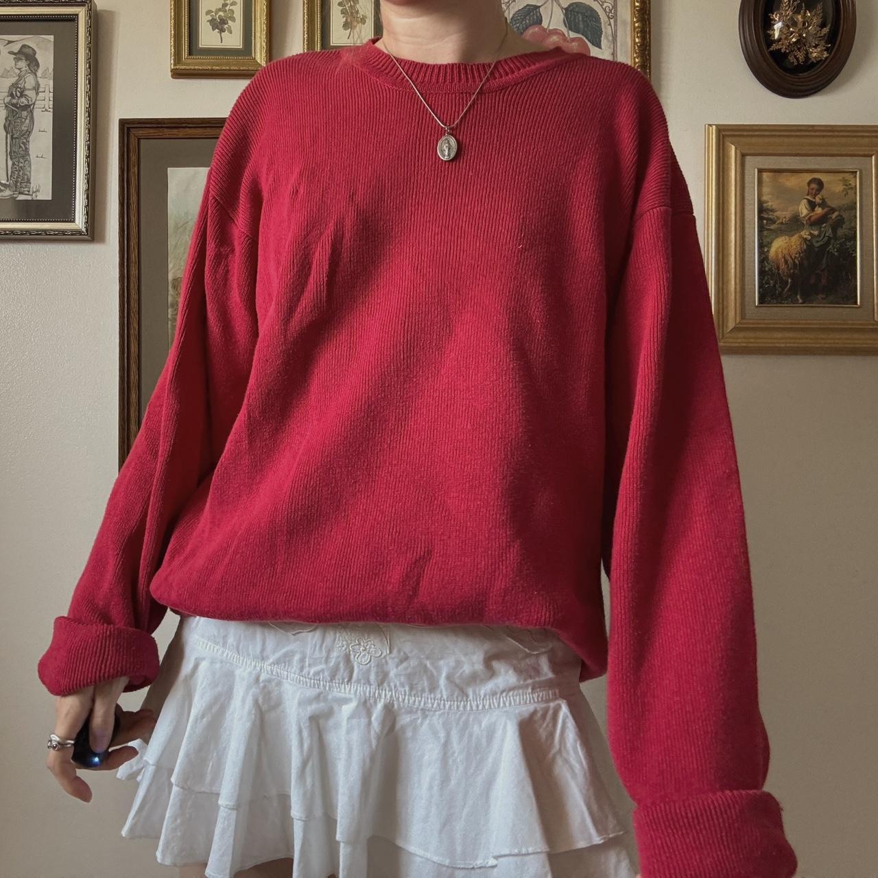 Cherry red slouchy sweater (L)