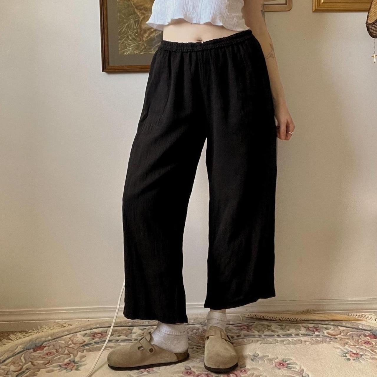 Black cotton beach pants (L)