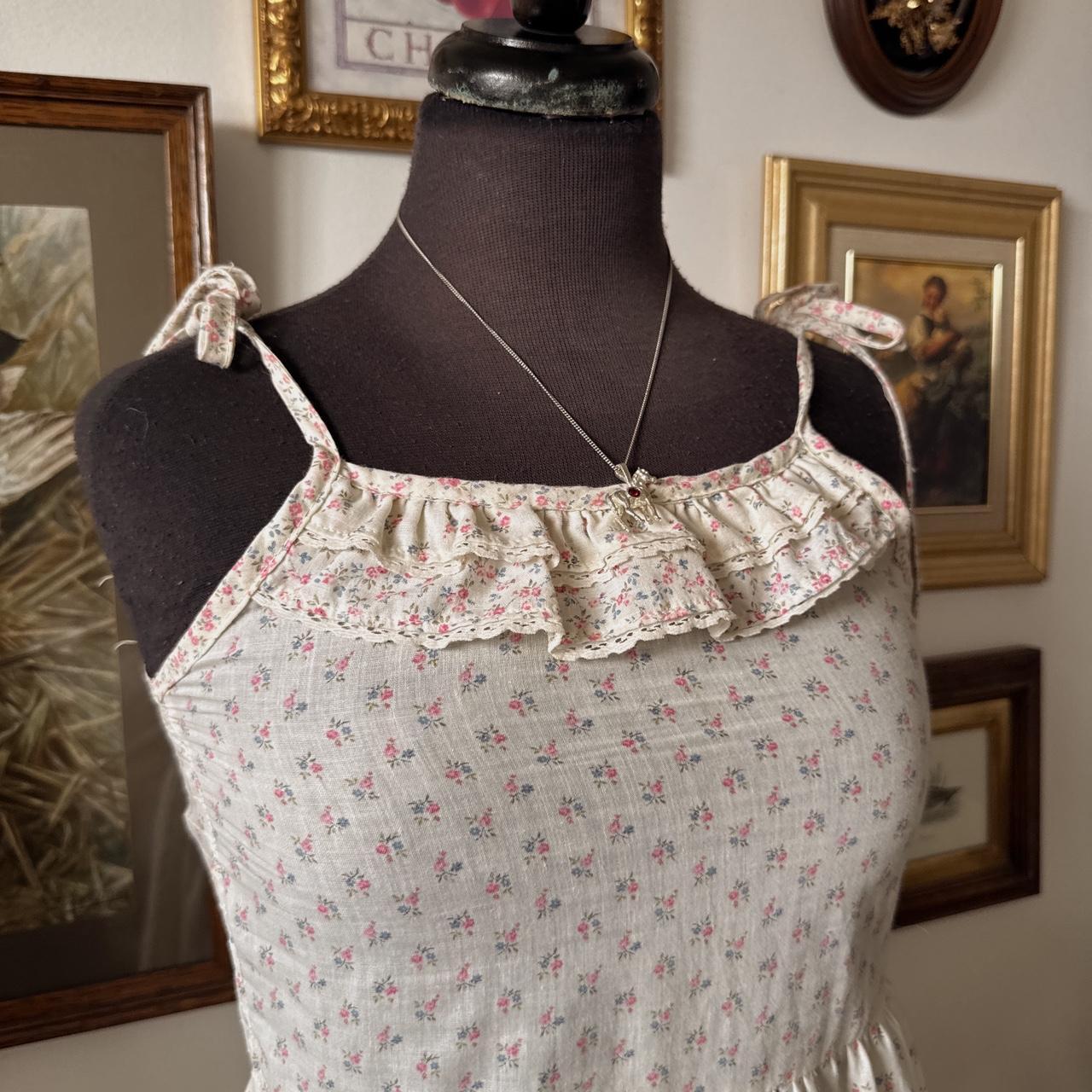 Vintage 70s babydoll ruffle mini dress (XS)