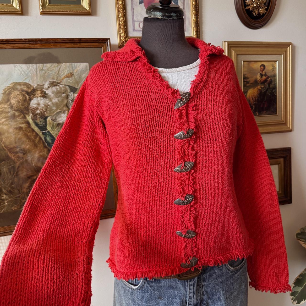 Red cottage knit sweater (S)
