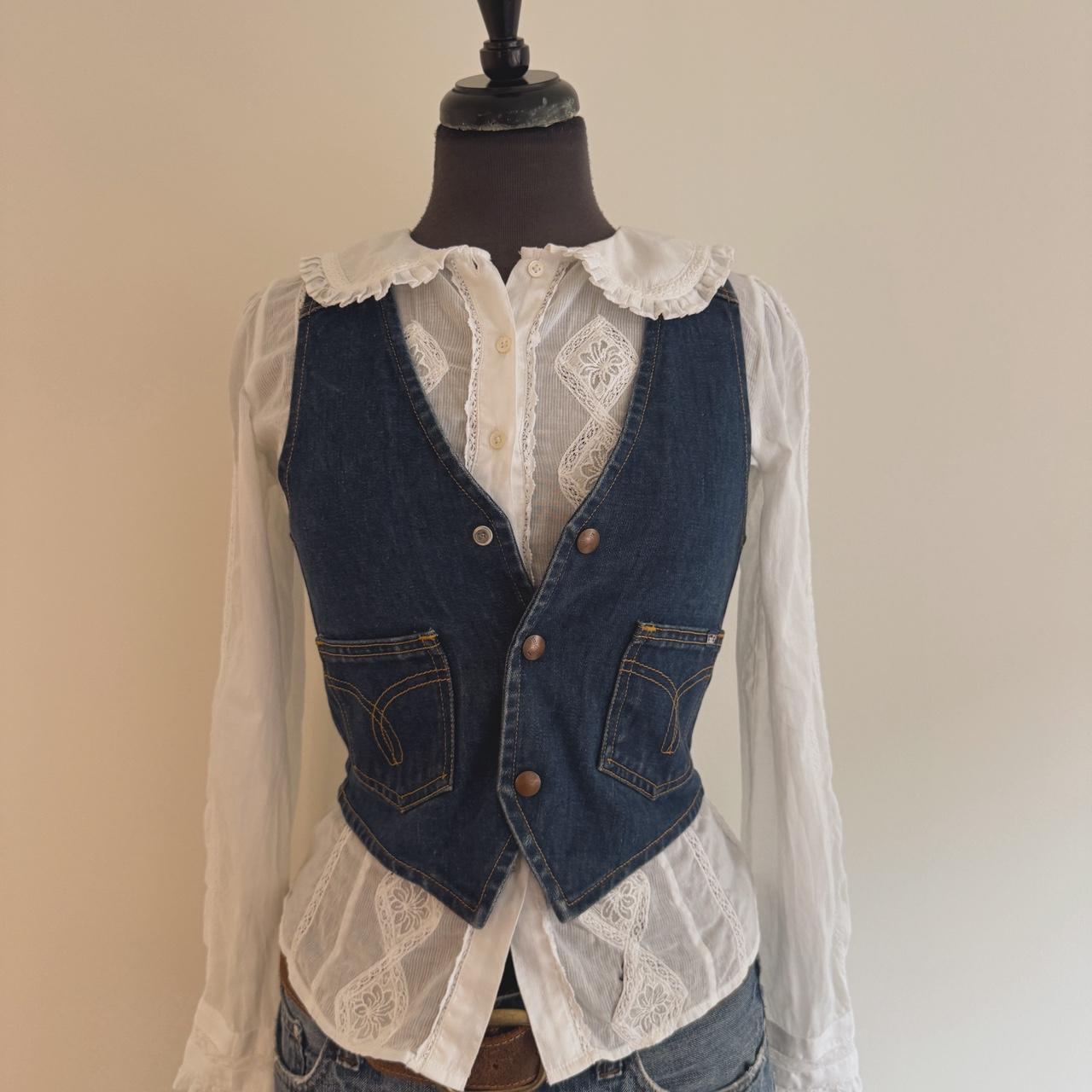 Vintage western denim vest (XS)