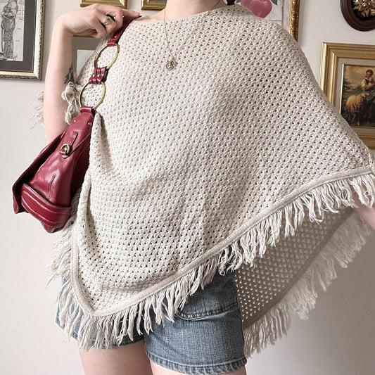 Crochet boho knit poncho