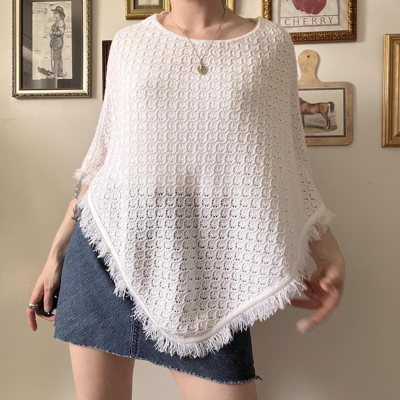 Boho knit poncho