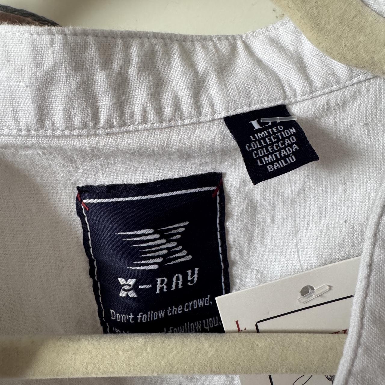 White linen button up shirt (L)