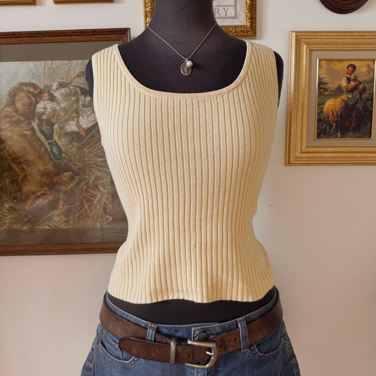Butter yellow knit tank top (S)