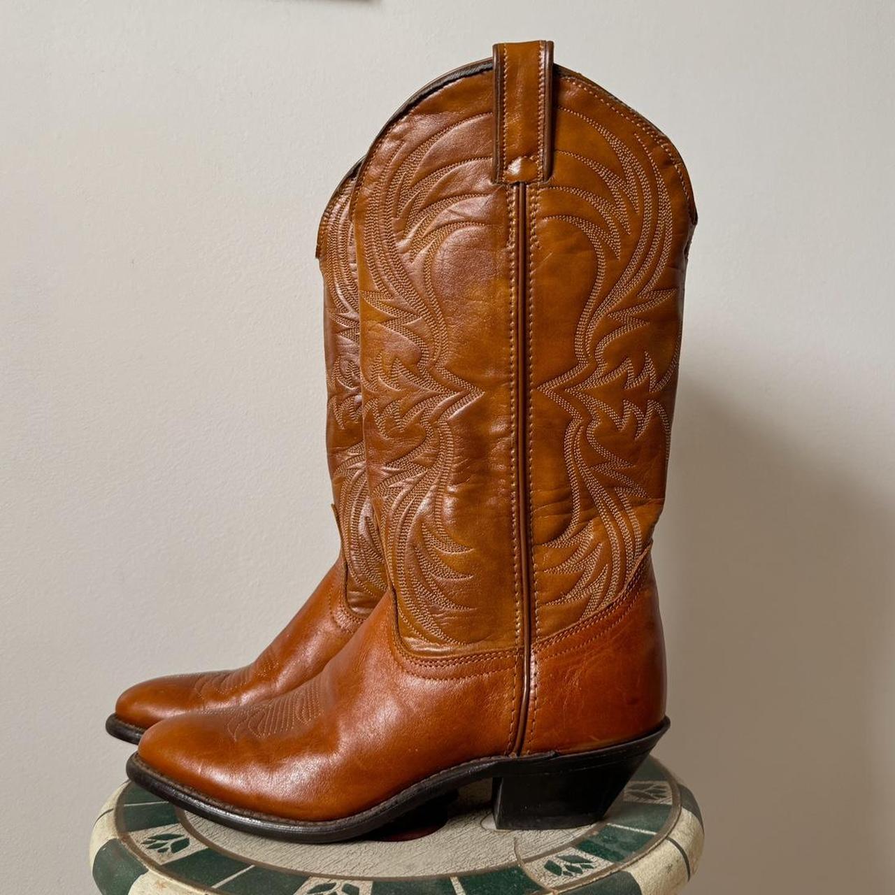 Brown leather cowboy boots (6)