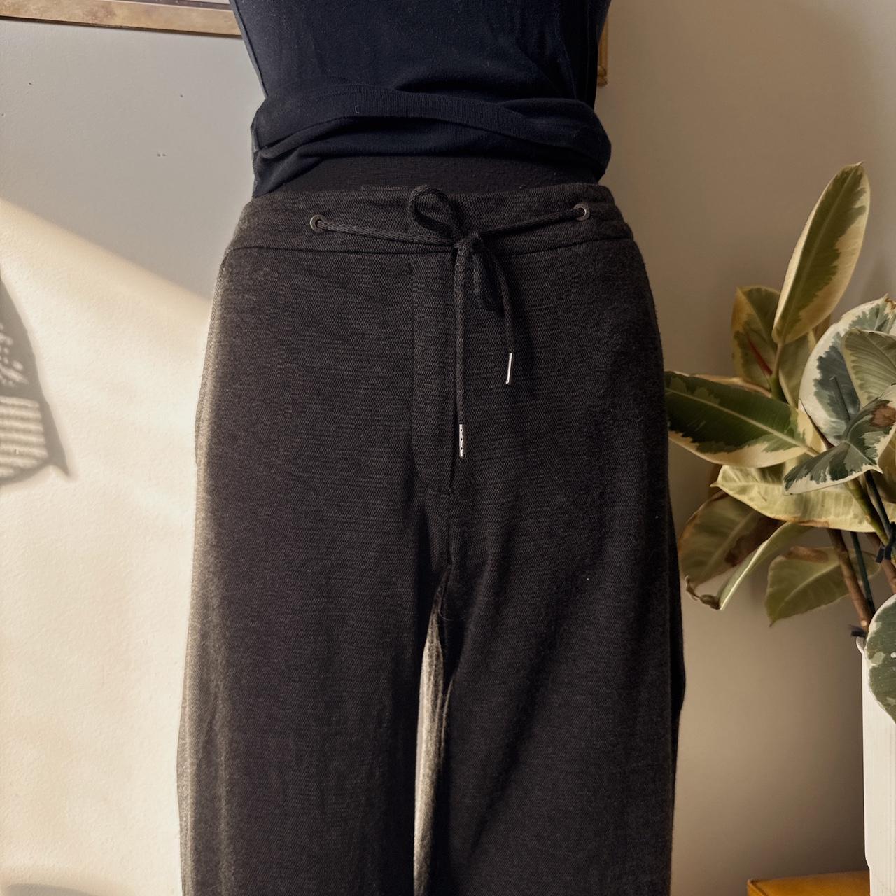 Charcoal grey wide leg knit pants (M)