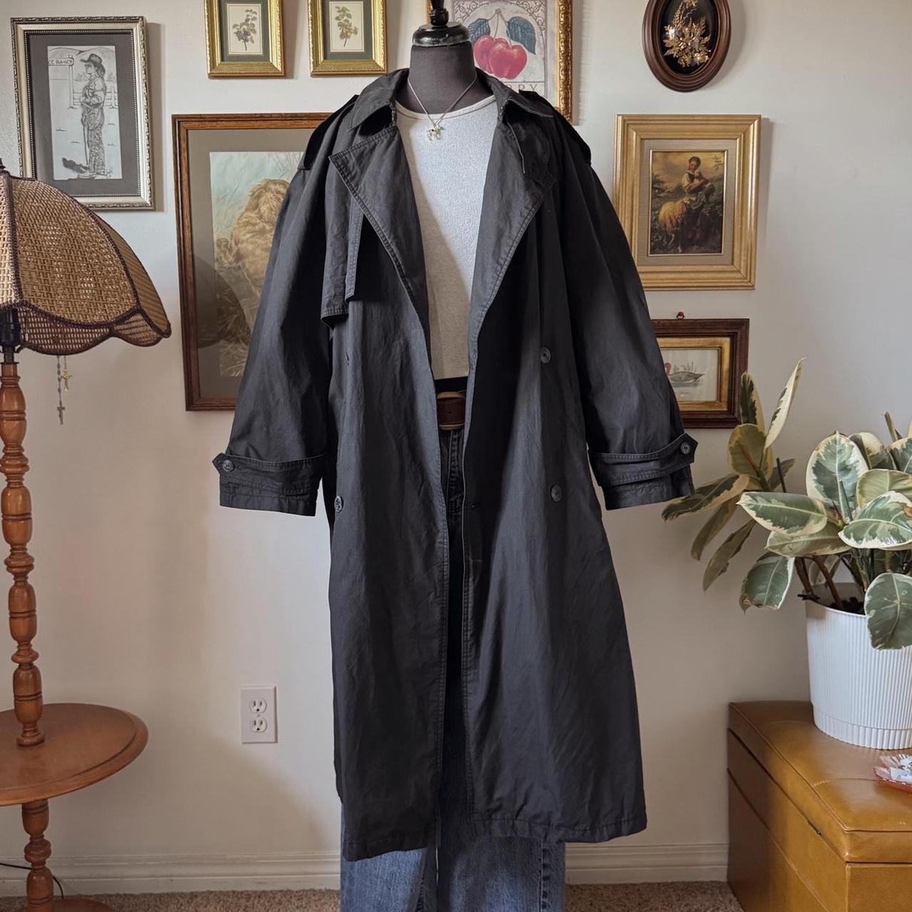 90s dark grey trench coat (XL)