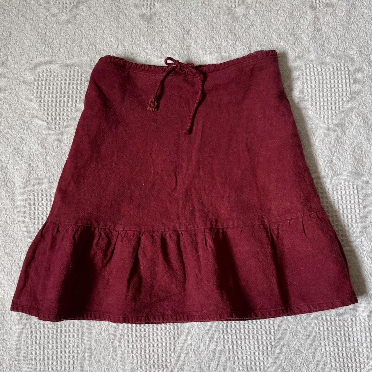 Cherry red ruffle skirt (S)