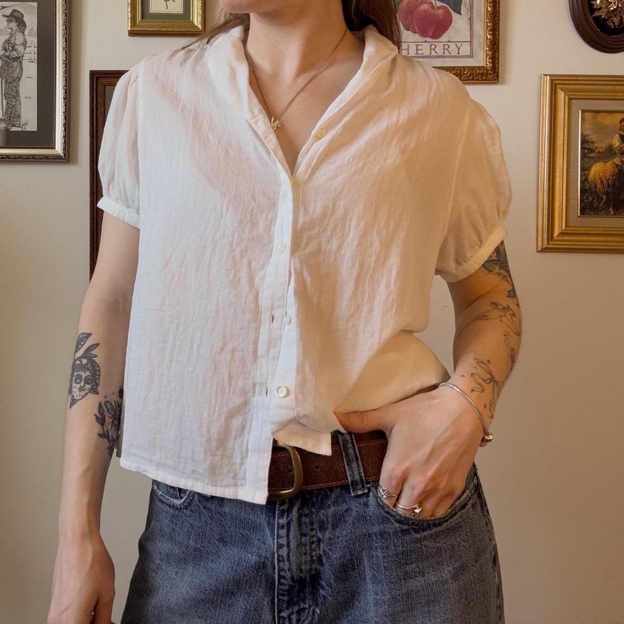 White cottage button up (XS)