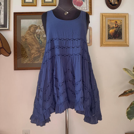 Boho ruffle mini dress (M)