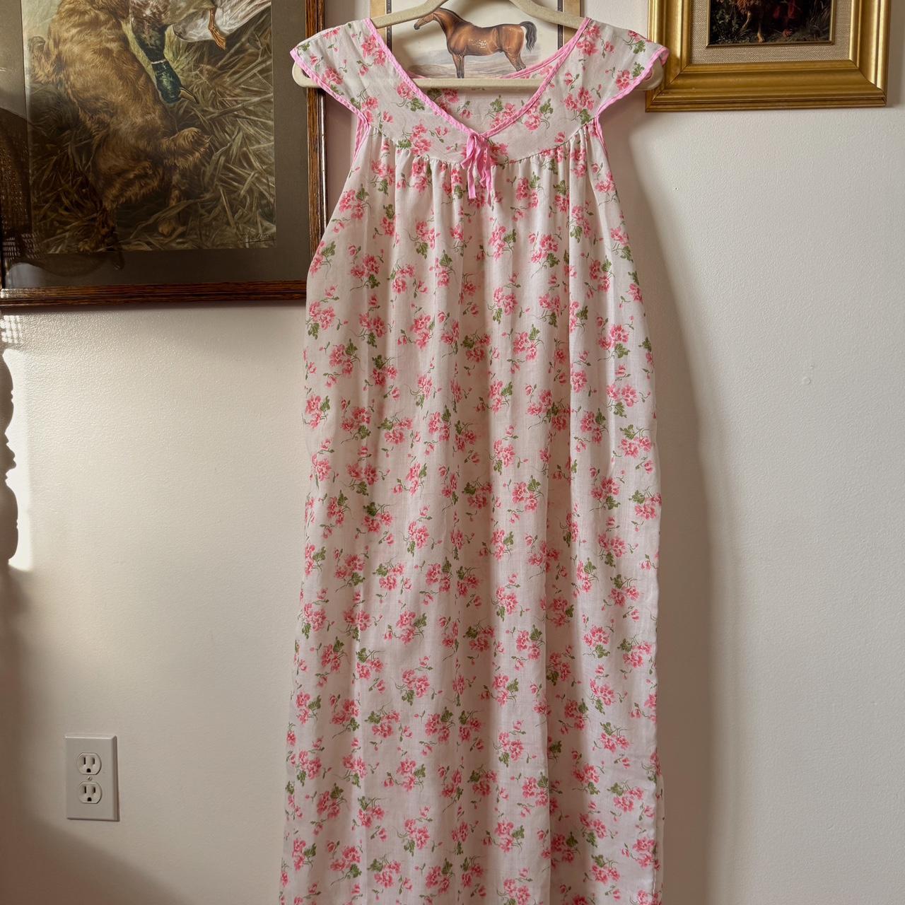Pink floral fairy maxi dress (S)