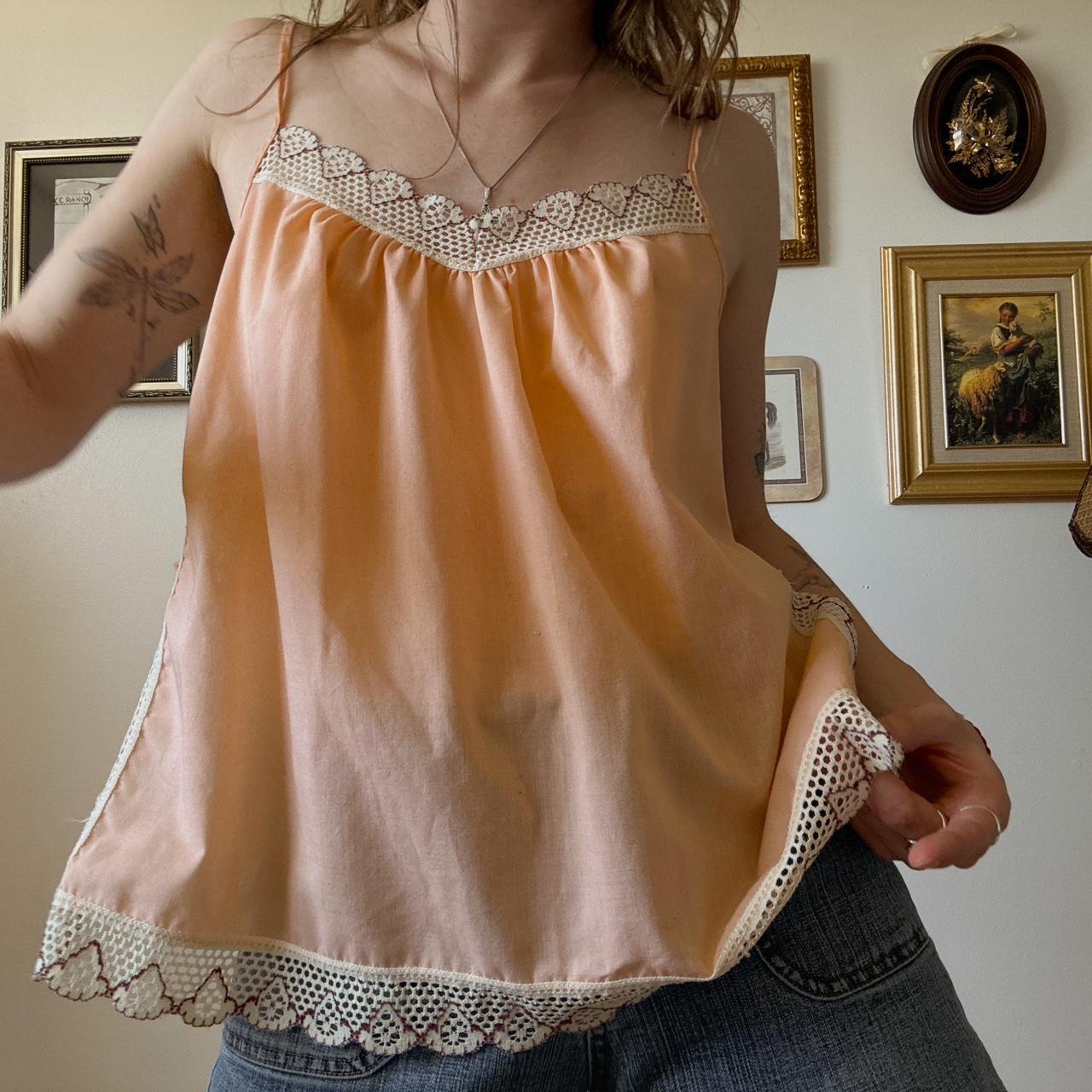 Peach boho lace cami (L)