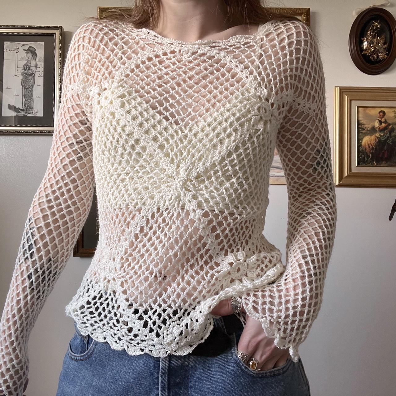 Crochet fishnet top (S)