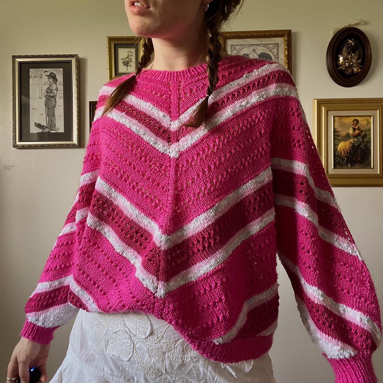 Pink crochet knit top (S/M)