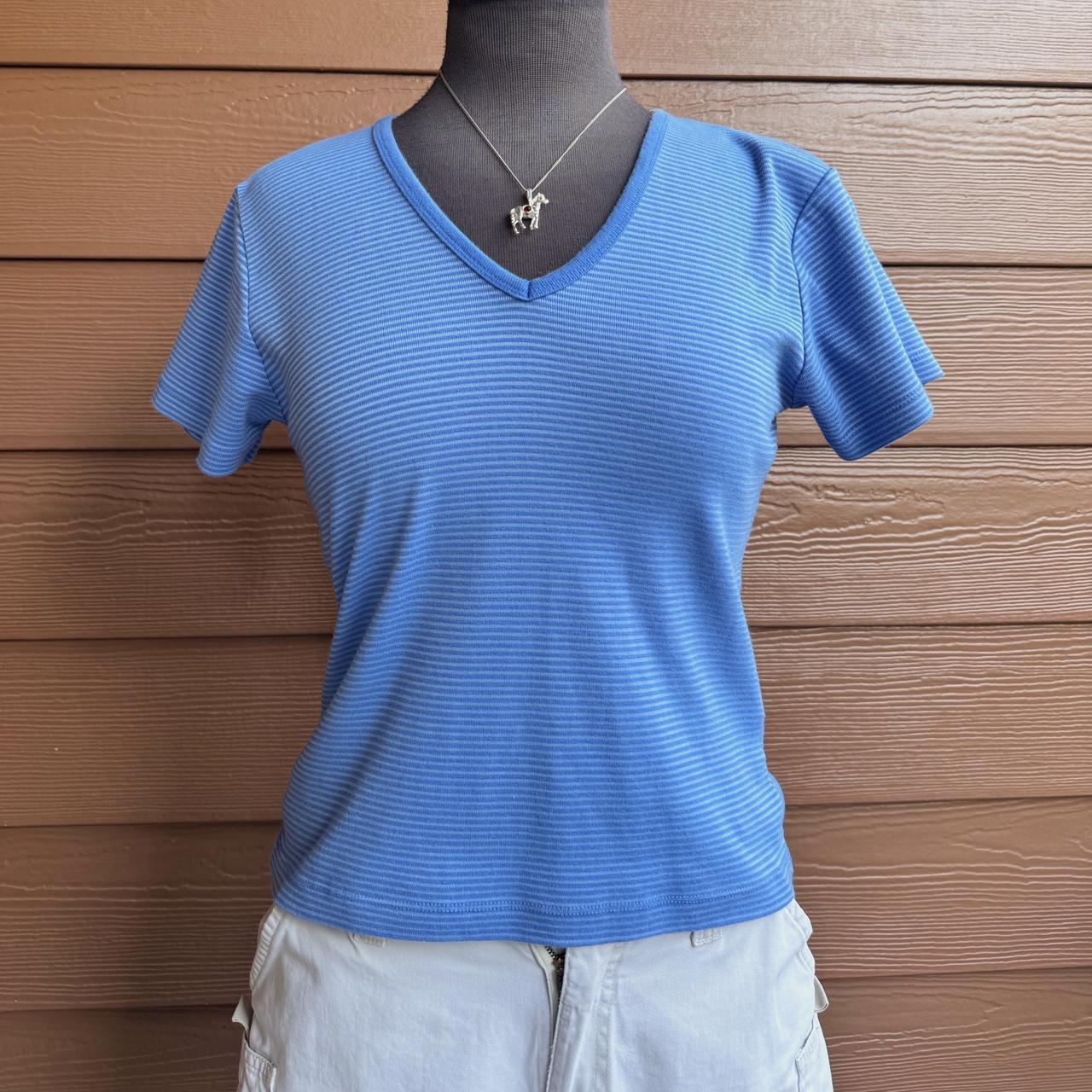 Blue striped baby tee (L)