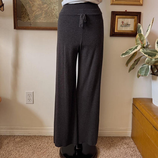 Charcoal grey ribbed lounge pants (S)