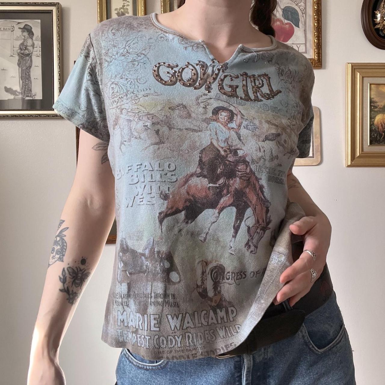 Vintage cowgirl baby tee (M)