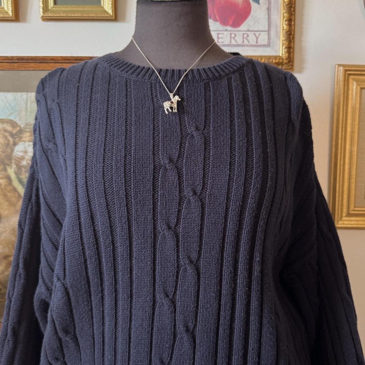 Navy cable knit oversized sweater (L)