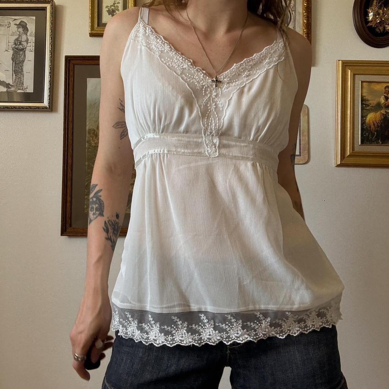 White lace cami tank (L)