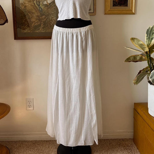 White ethereal maxi skirt (M)