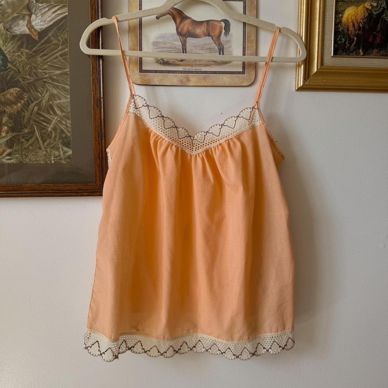 Peach boho lace cami (L)