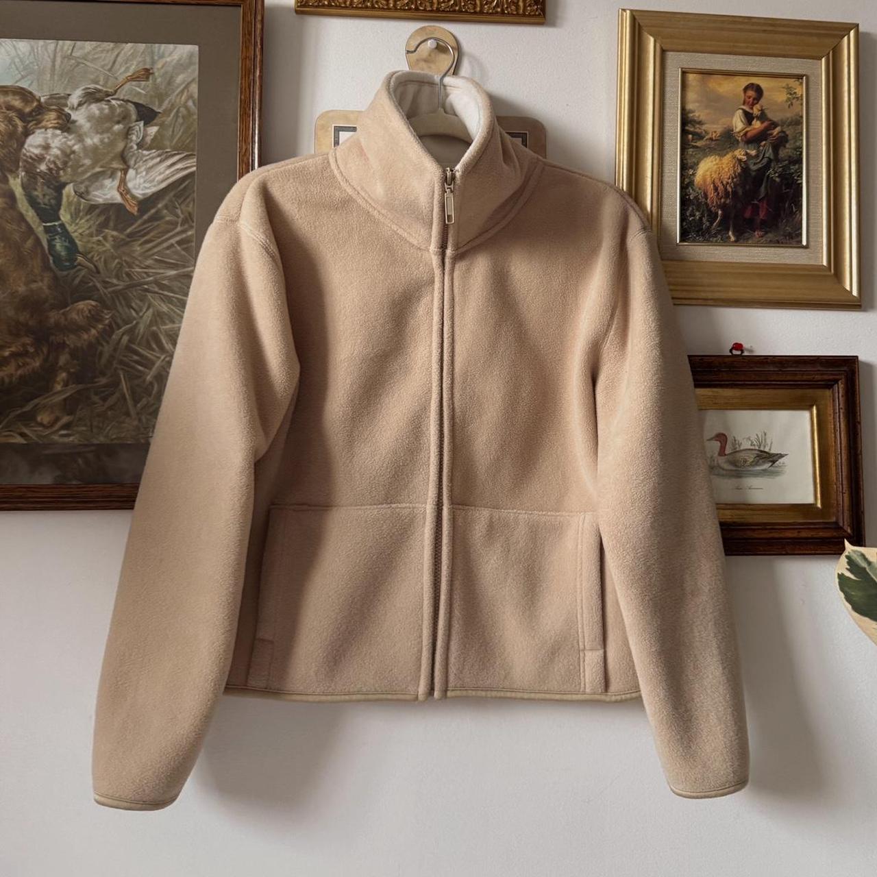 Tan & cream fleece zip up (S)