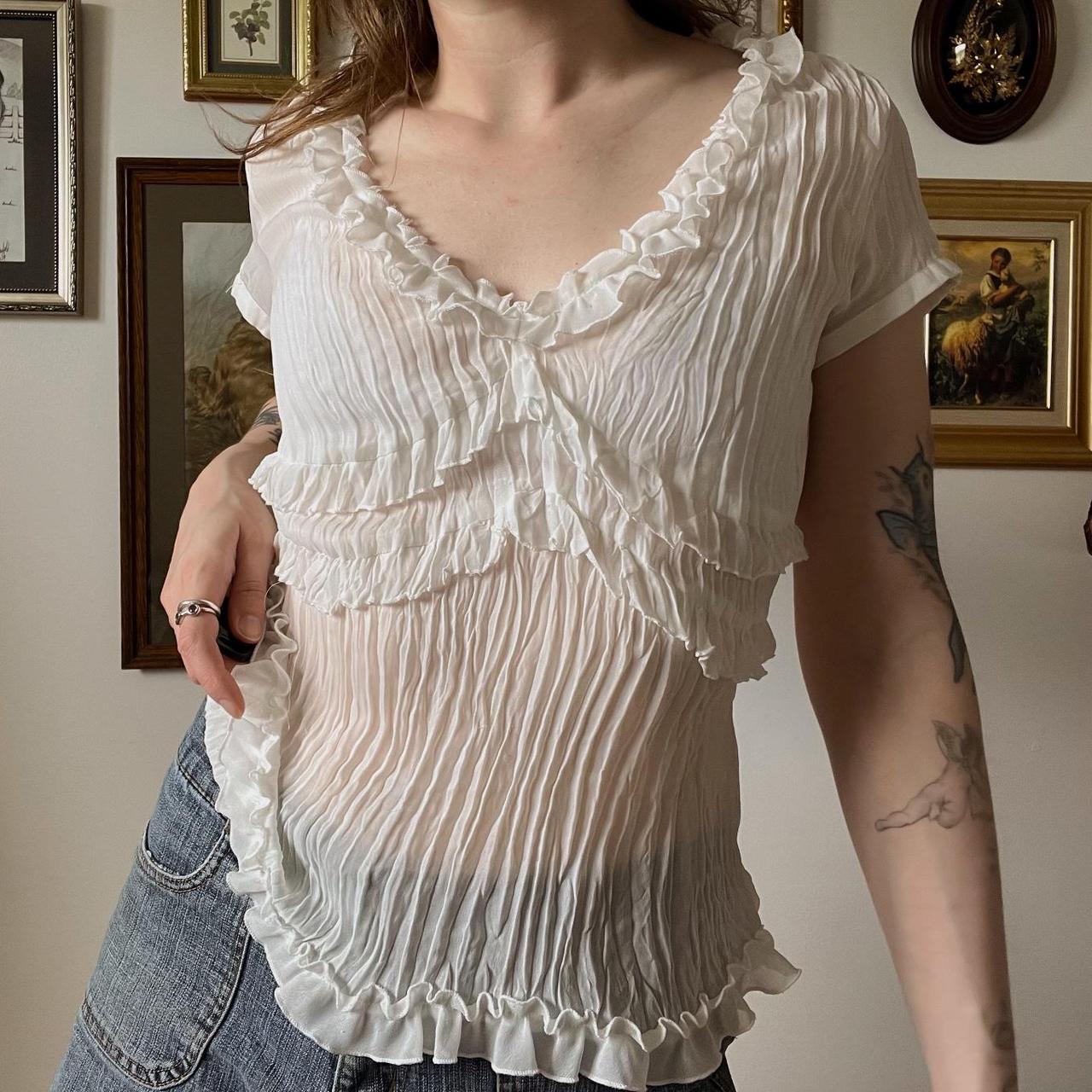 Sheer white angel top (M)