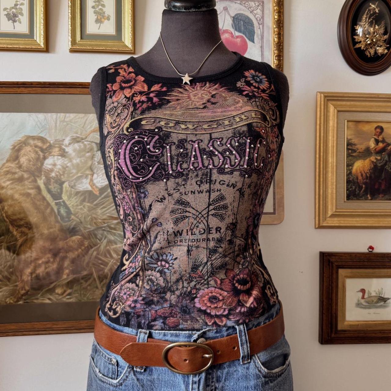 Vintage cowgirl crop tank (S)