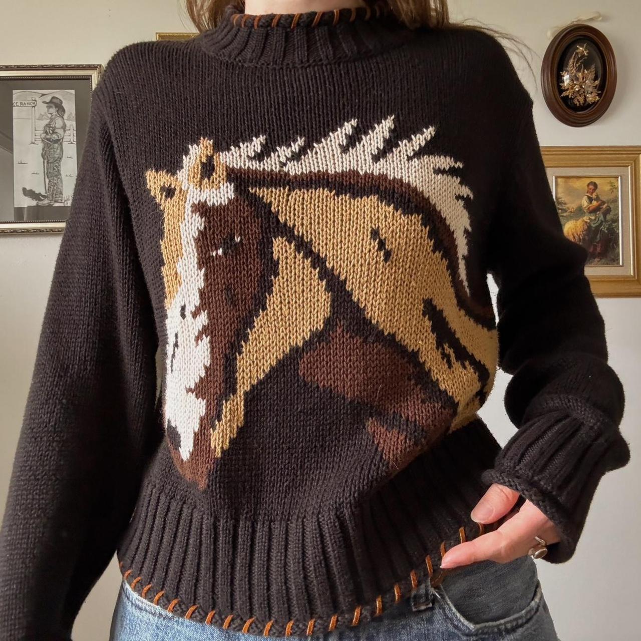 Knitted horse sweater (L)