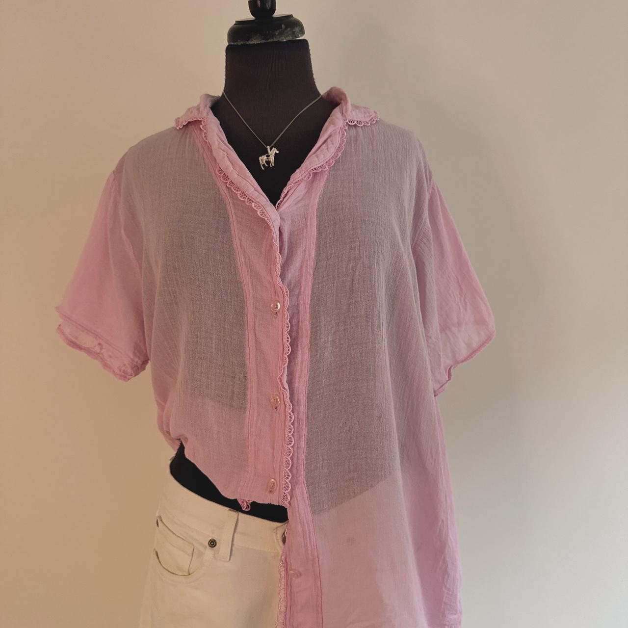 Pink cotton button up (XL)