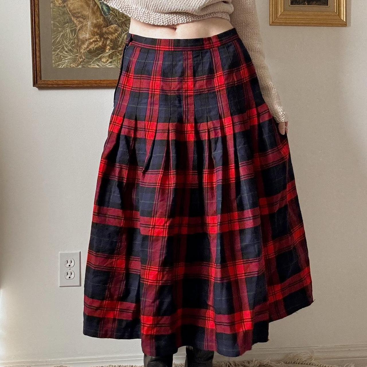 Fall plaid maxi skirt (32")