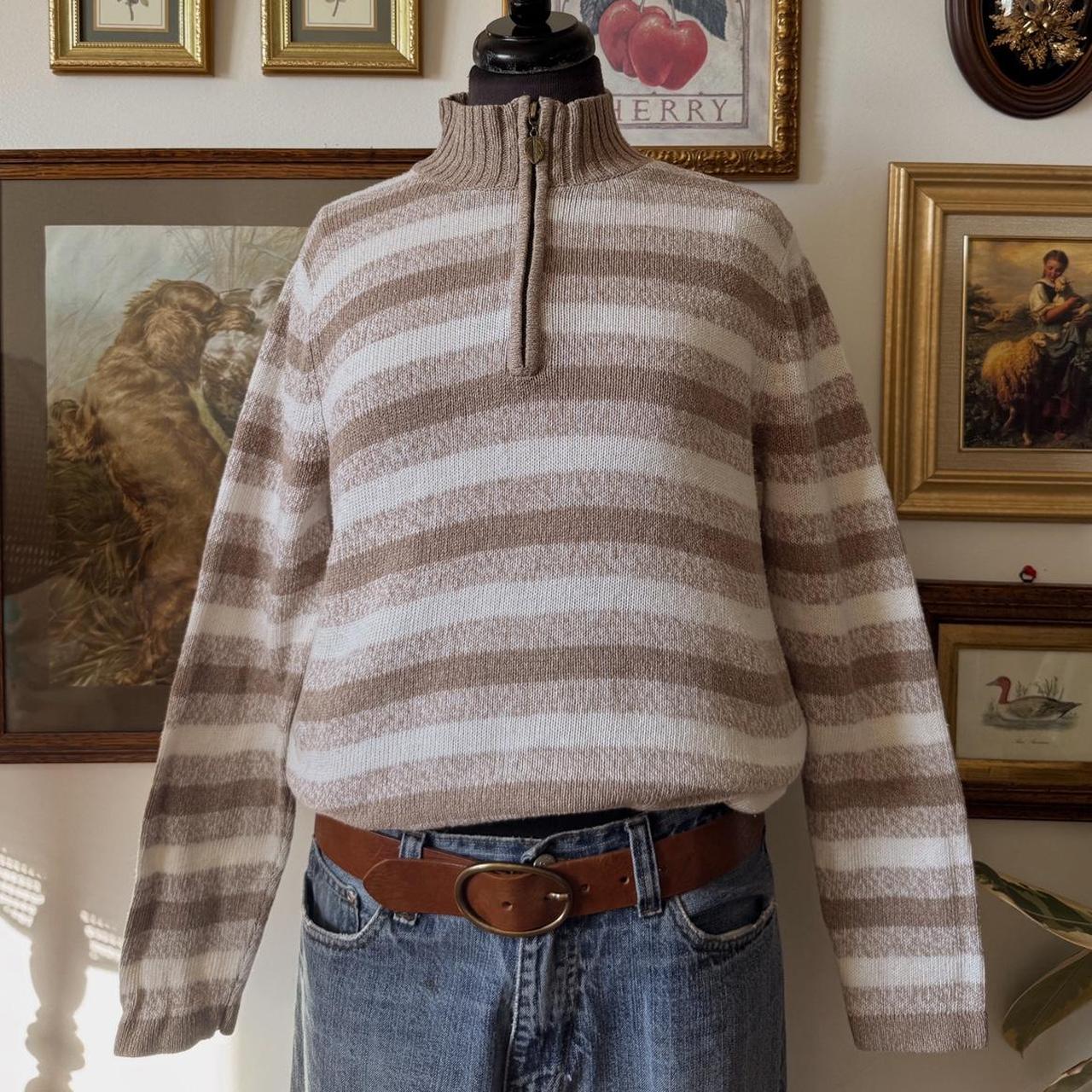 Cream & oat striped knit sweater (M)