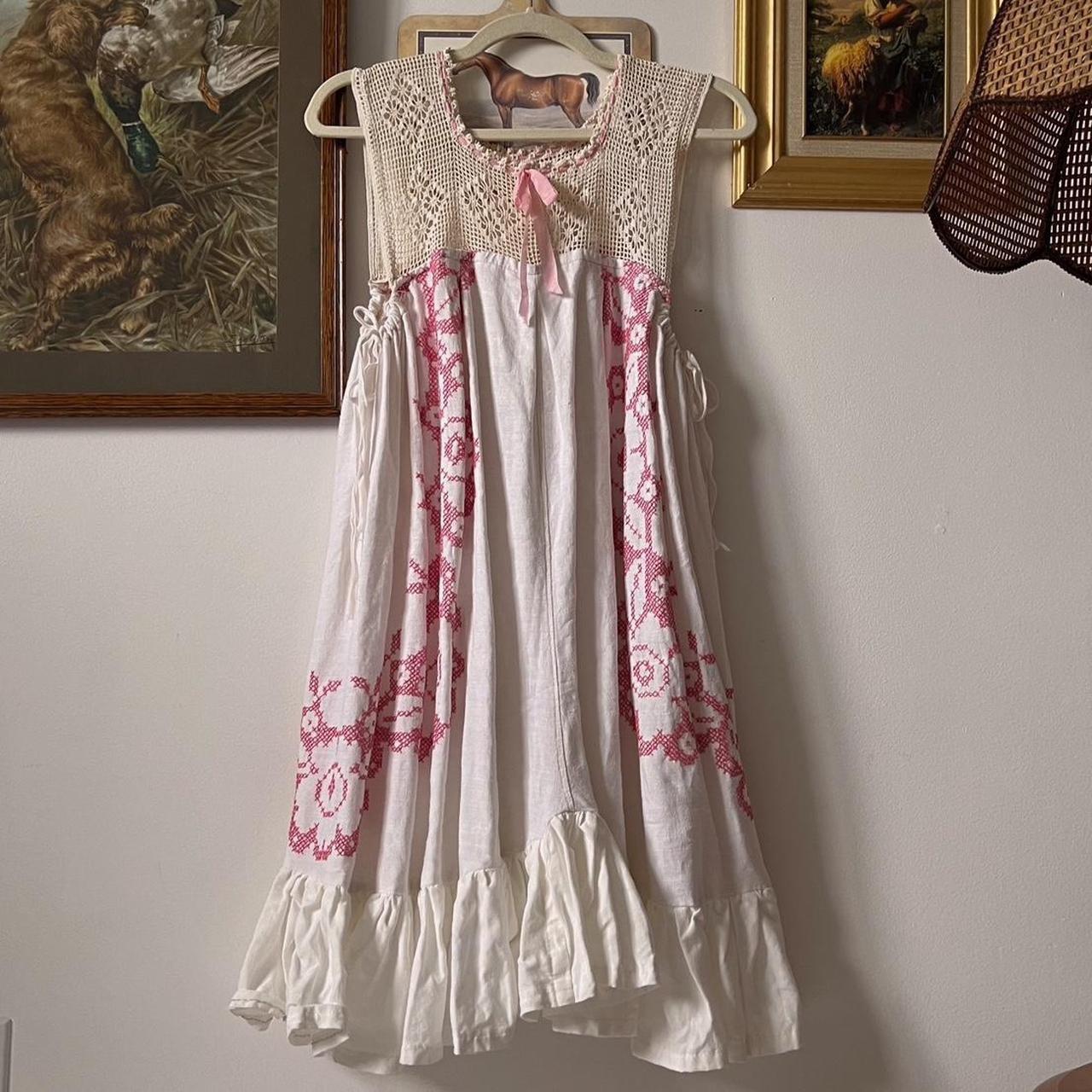 Vintage linen tablecloth dress