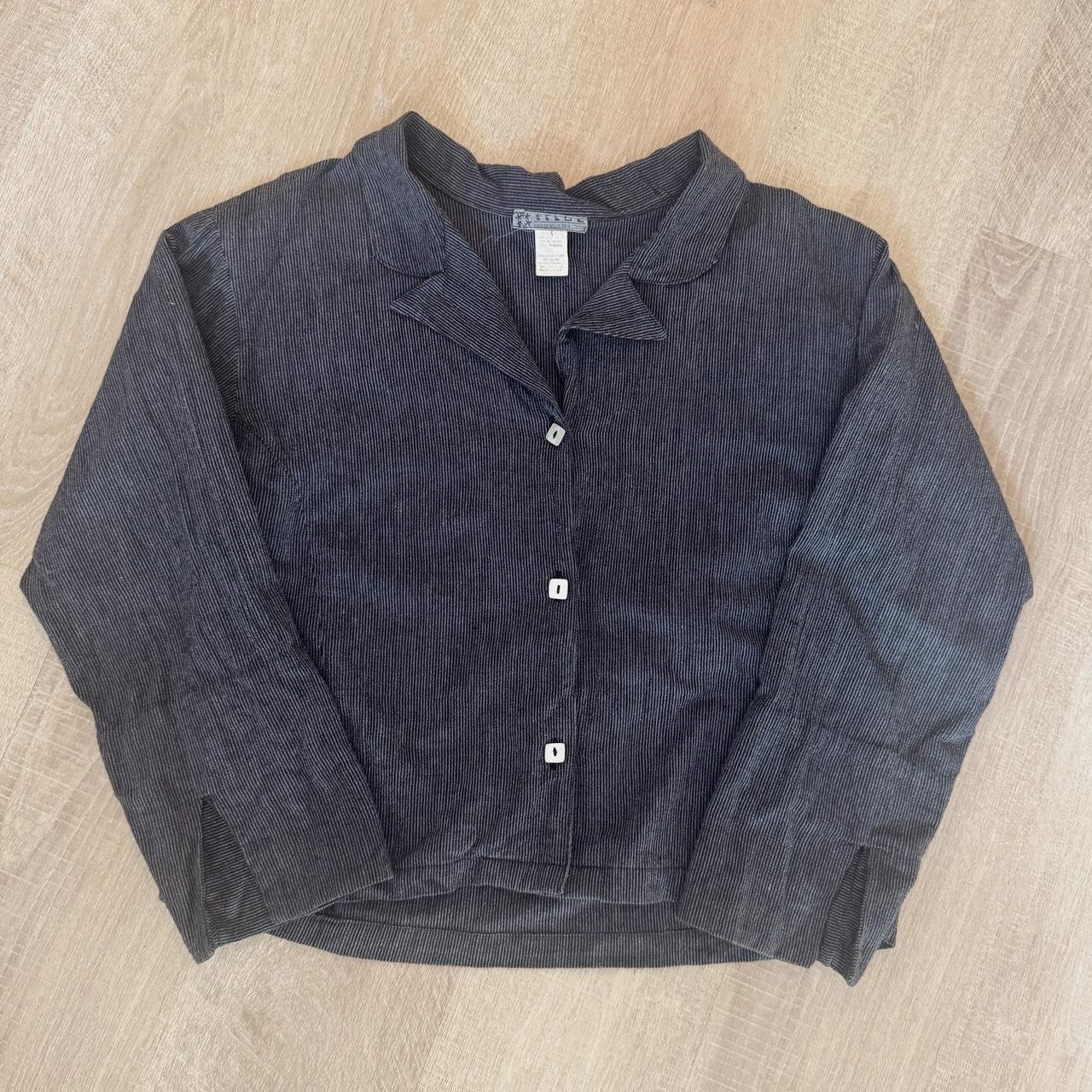 Navy striped cotton jacket (XL)