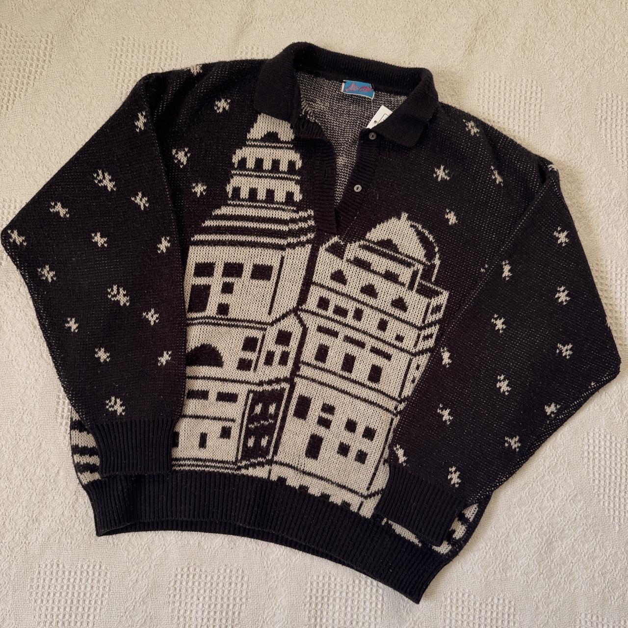 Vintage 80s starry night sweater (L)