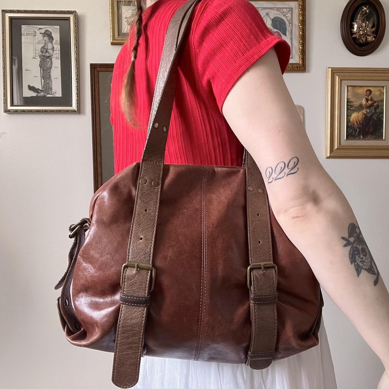 Slouch leather buckle bag