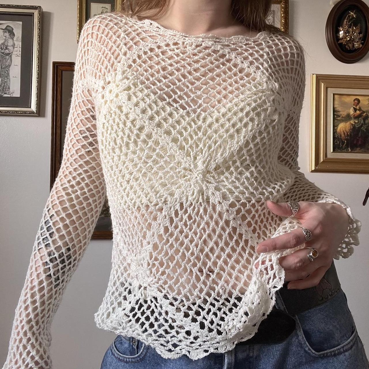 Crochet fishnet top (S)