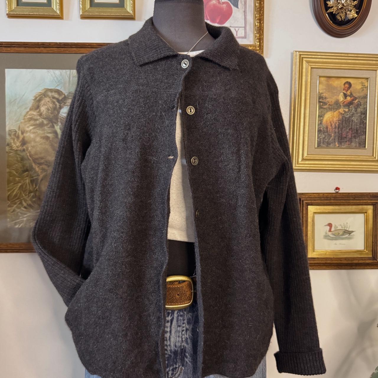 Charcoal grey wool cardigan (XL)