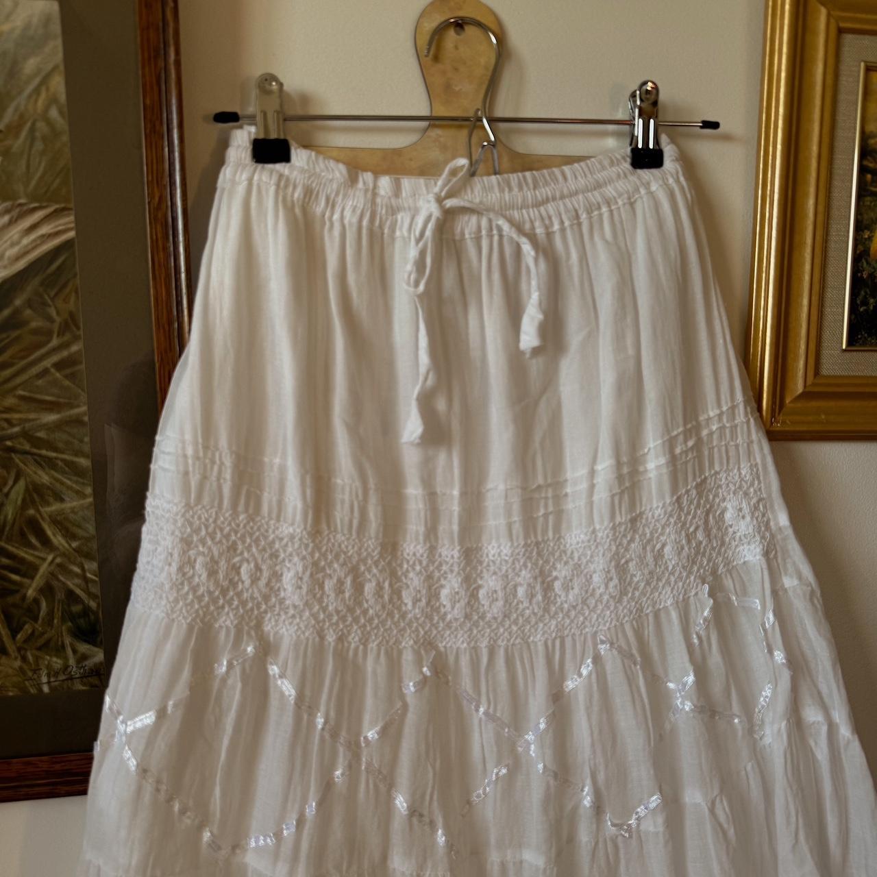 White tiered midi skirt (S/M)