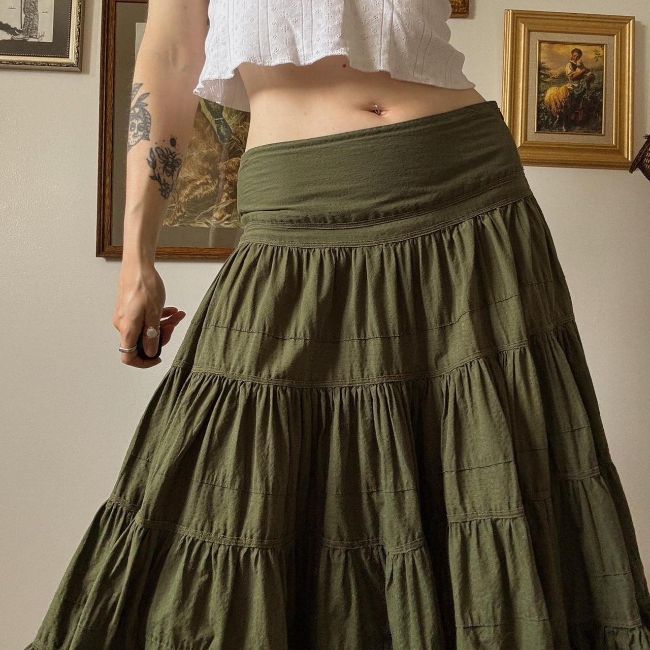 Tiered prarie midi skirt (M)