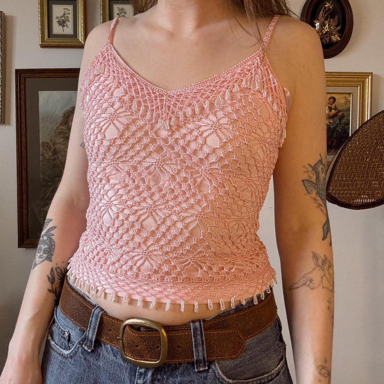 Pink crochet fairy top (XS)