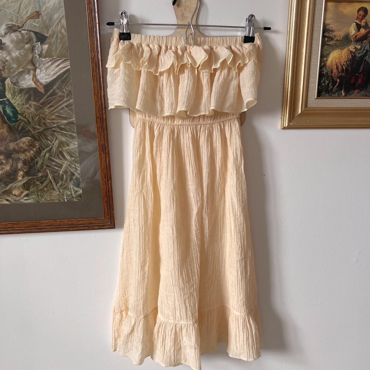 Vintage ruffle mini dress (S)