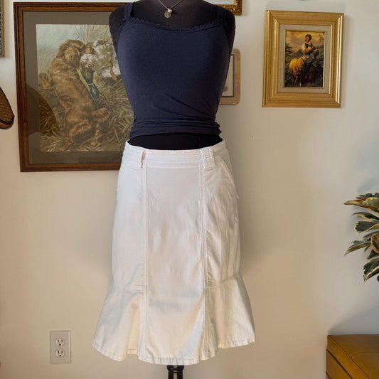 White cotton ruffle skirt (30")