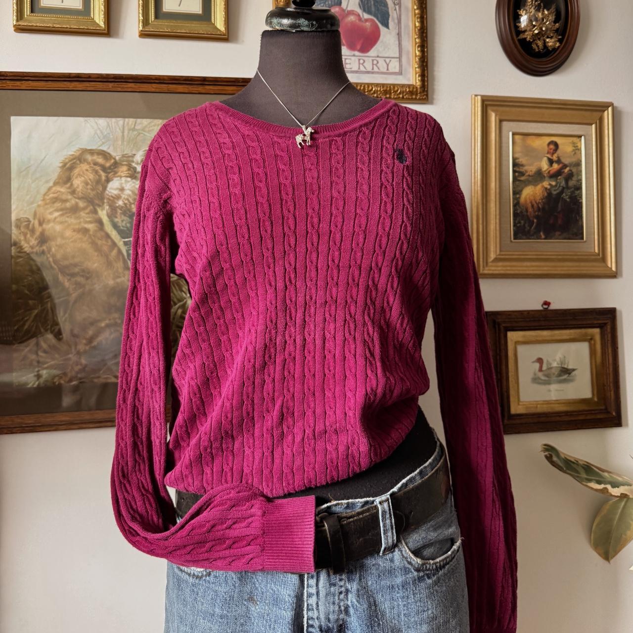 Rose magenta cable knit (M/L)