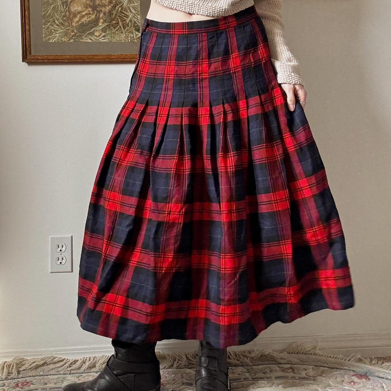 Fall plaid maxi skirt (32")