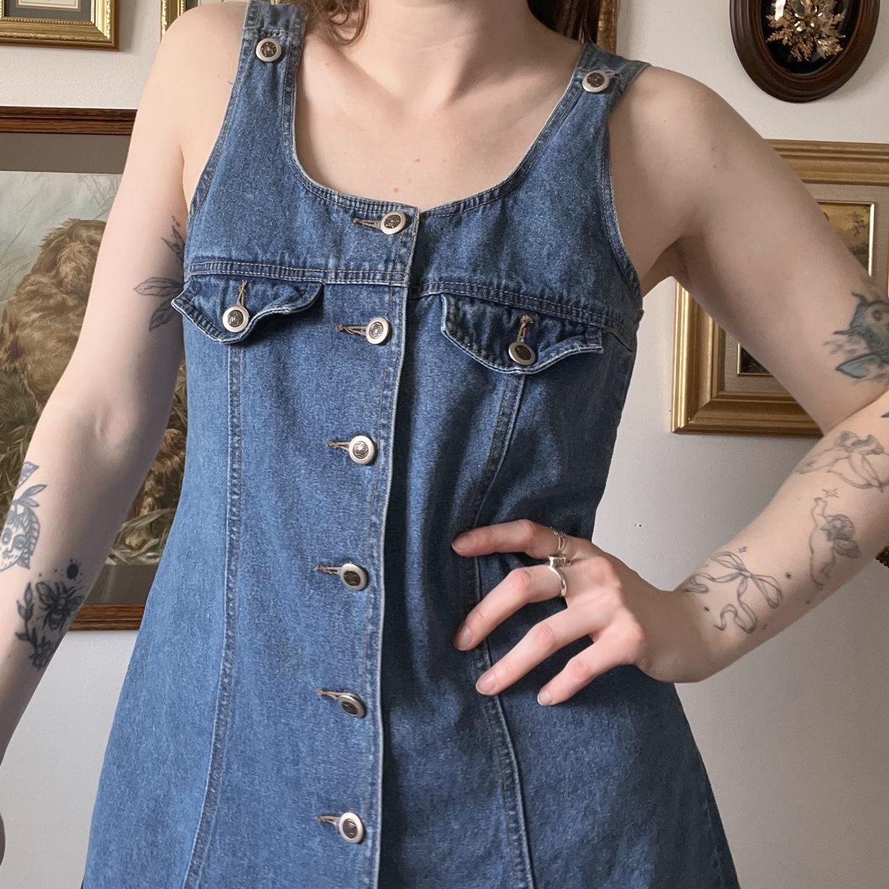 Vintage denim mini dress (S)